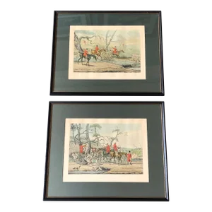 19th Century English Hunting Prints -- a Pair