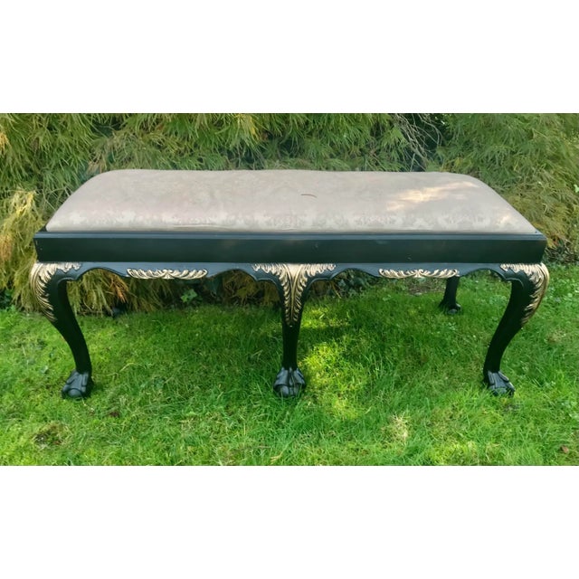 Mid 20th Century Chippendale Bench Entryway Hall Bedroom Dining Vintage For Sale - Image 5 of 5