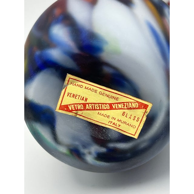 1970s Small Venetian Glass Multi-Color Swirls Jug For Sale - Image 10 of 10