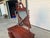 Brown Mid Century Mahogany Chippendale/Georgian Style Vanity With Swinging Mirror and Round Upholstered Stool With Original Tags, 2 Pieces For Sale - Image 8 of 14