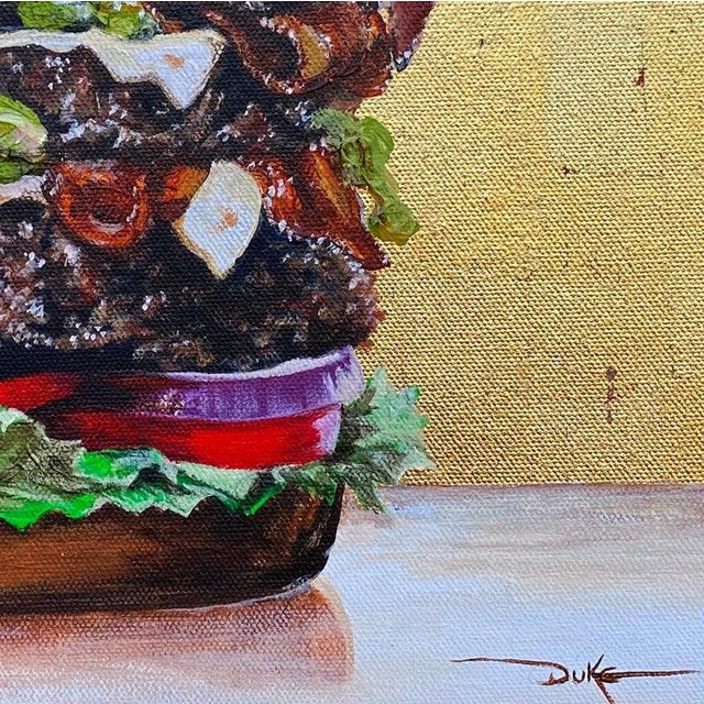Realism Duke Windsor, "Guacamole Dreams" Still Life Painting, Acrylic and Gold Leaf, 2010+ For Sale - Image 3 of 3