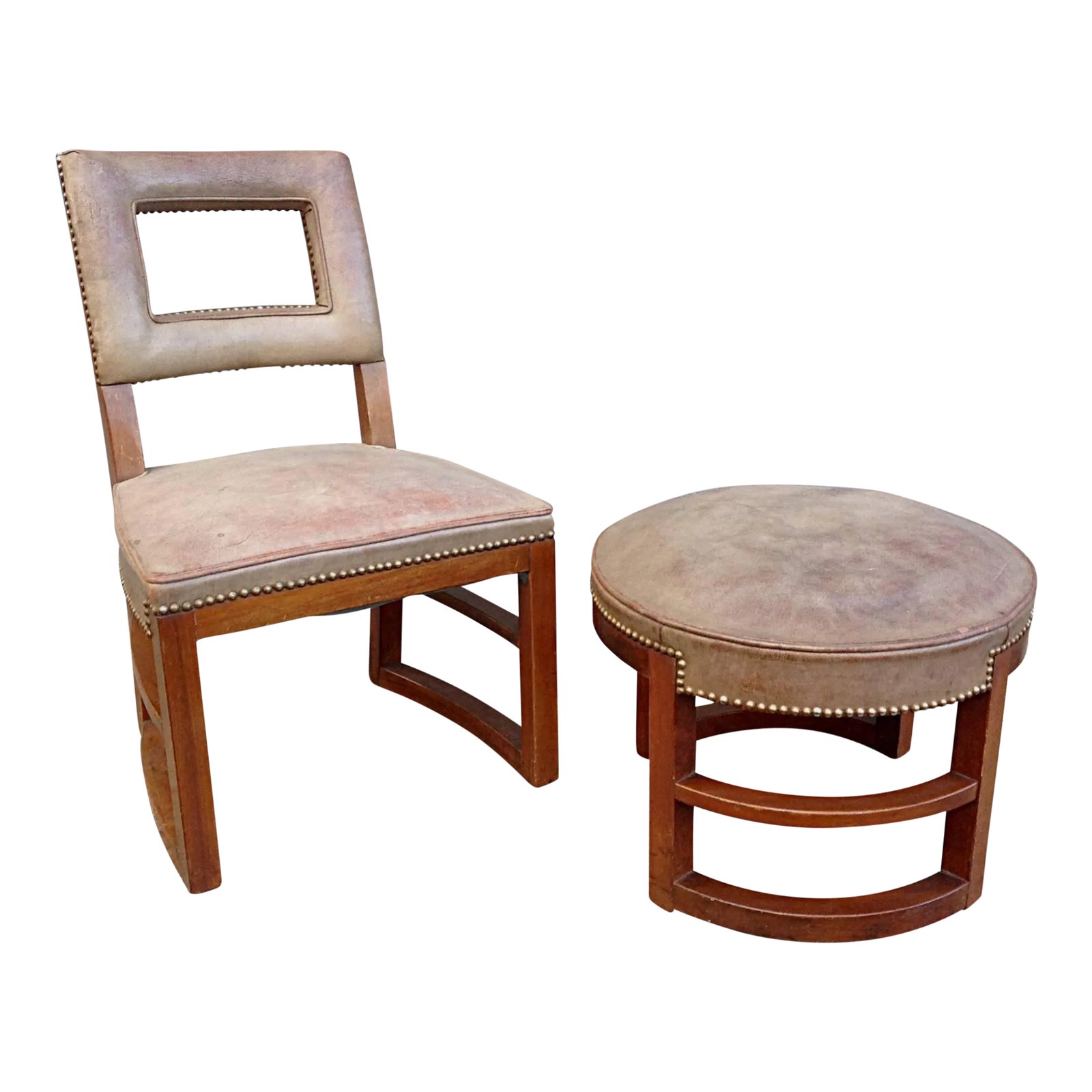 Gilbert Rohde Machine Age Side Chair and Stool | Chairish