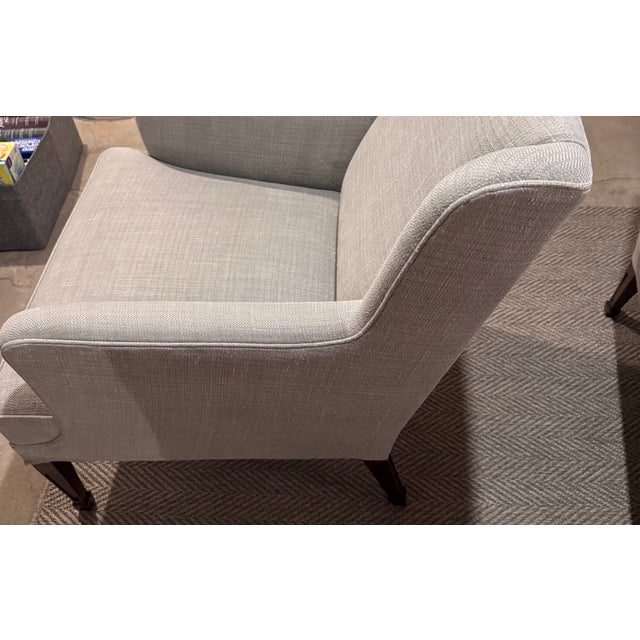 Frits Henningsen 1950s Pair of Danish Modern Blue-Grey Wingback Lounge Chairs Attributed to Frits Henningsen For Sale - Image 4 of 17