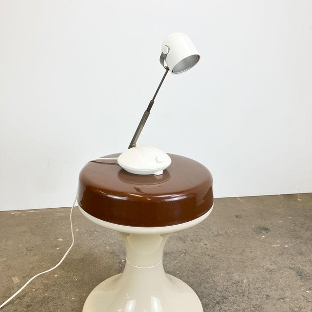Silver Plastic with Metal Telescopic Table Lamp from Eichhoff-Werke GmbH, 1970s For Sale - Image 8 of 11