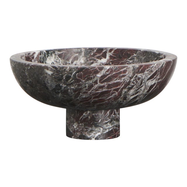 Modern Handcrafted Fruit Bowl in Italian Marble by Karen Chekerdjian For Sale