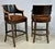 Pair of Gregorius- Pineo Two-Tone Ebonized & Natural Wood Bar Stools With Brown Ultrasuede For Sale - Image 4 of 12
