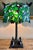 Rare c.1915 Unique Art Glass & Metal Co. Grapevine Leaded Glass Table Lamp With Egyptian Sphinx Bronze Base | Museum Quality For Sale - Image 12 of 18