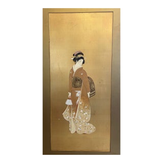 Large Japanese Screen/Panel Art For Sale