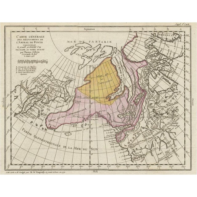 Beige Map of the Northwestern Coast of America and Northeastern Coast of Asia, 1772 For Sale - Image 8 of 8