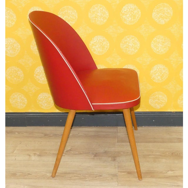 Red Cocktail Chair, 1950s For Sale - Image 6 of 12