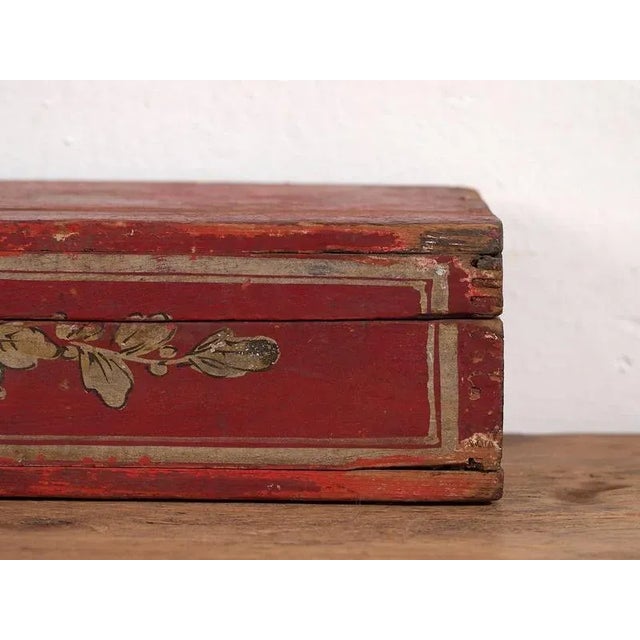 Antique Red Box, 1900s For Sale - Image 5 of 8