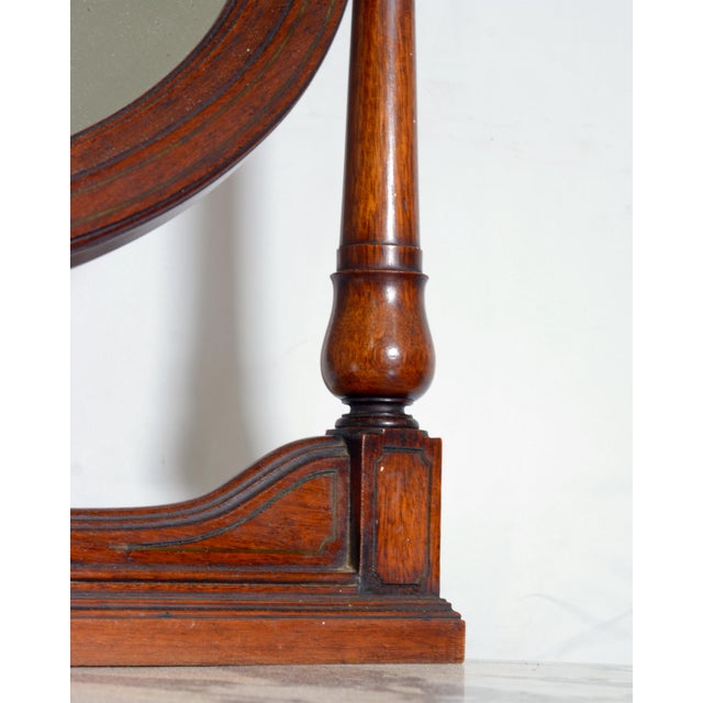 20th Century Walnut Vanity Dressing Table with Tilting Mirror and Arabescato Marble Top, 1890s For Sale - Image 9 of 12