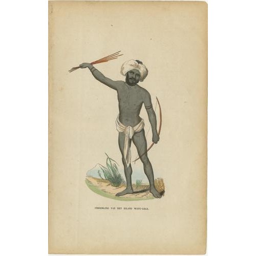 European School Artist, Pacific Islanders & Polynesian Costume, 1852, Print, Set of 10 For Sale - Image 12 of 13