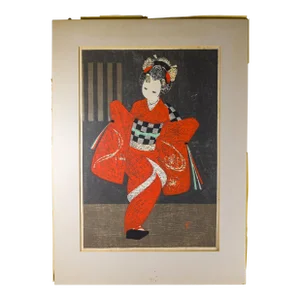 Mid-Century Japanese Woodblock Print by Kaoru Kawano