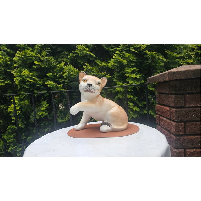 Vintage Porcelain Lion Figurine, 1960s For Sale - Image 9 of 10