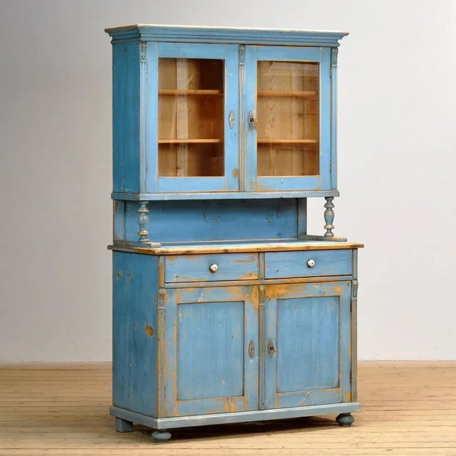 Rustic Antique Pine Kitchen Cupboard, 1900s For Sale - Image 3 of 18