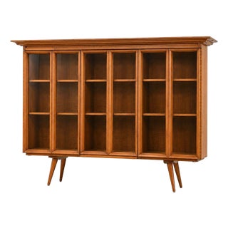 Walnut Mid Century Bookcase For Sale