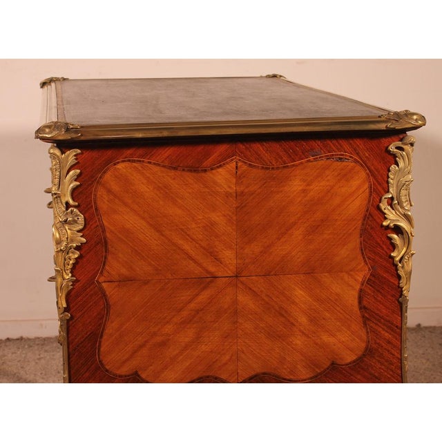 Small Louis XV Style Double-Sided Writing Table in Rosewood, 19th Century For Sale - Image 9 of 18