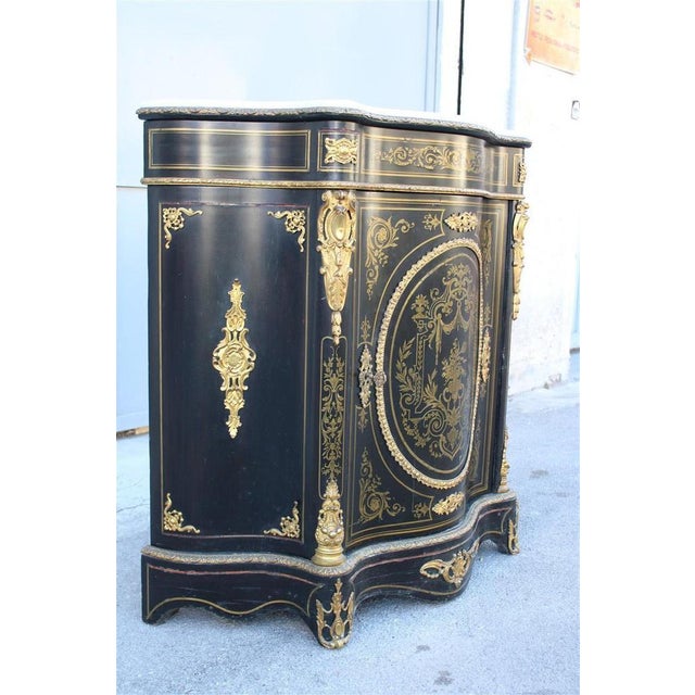 Napoleon III Black and Gilt Boulle Cabinet, 1860s For Sale - Image 3 of 18