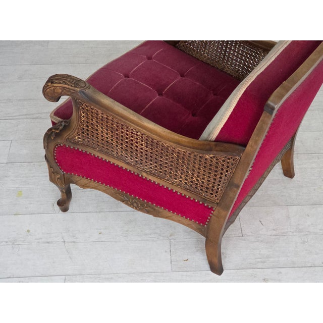 Danish Armchair in Velour and Ash, 1930s For Sale - Image 16 of 18