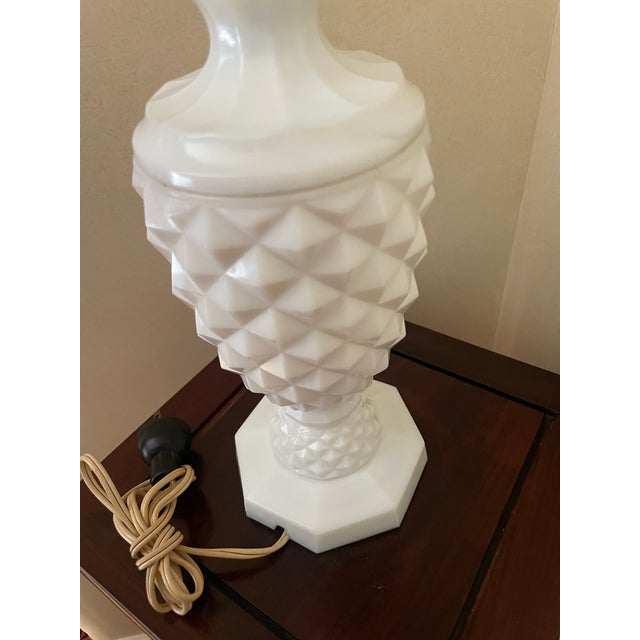 Antique Deco Milk Glass Lamp For Sale - Image 4 of 6