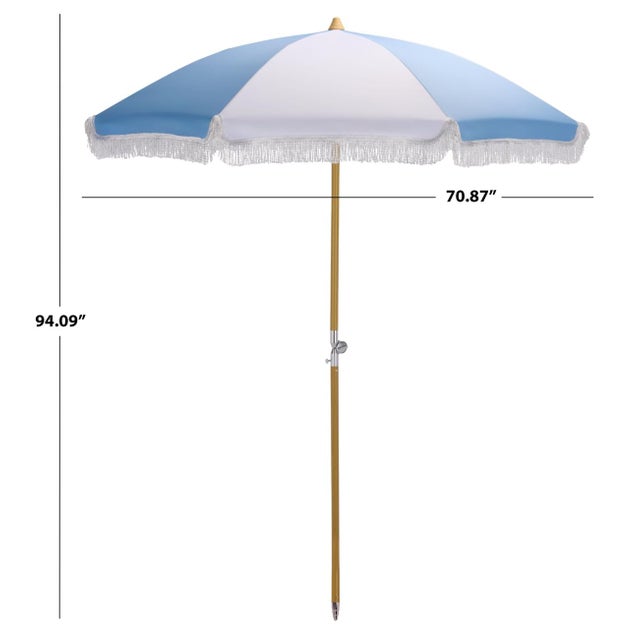 Introducing the Gallo 6.5 ft beach umbrella in a charming baby blue stripe, the perfect companion for your sunny days...