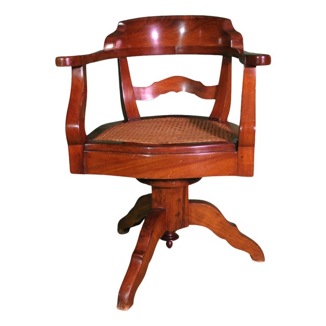 Victorian Swivel Chair with Mesh Seat, 1860 For Sale