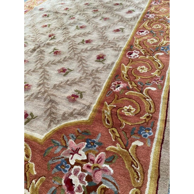 Beige Vintage French Janus Rug, 1940s For Sale - Image 8 of 15