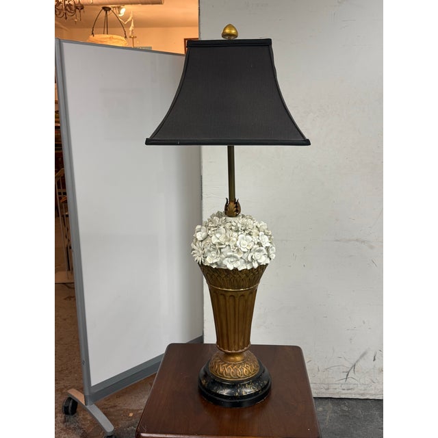 Floral Bouquet Table Lamp, Vintage For Sale - Image 4 of 12