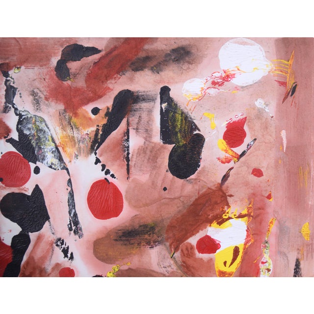 Abstract Sepia Abstract Expressionist Composition in Acrylic on Paper by Ricardo De Silva For Sale - Image 3 of 7