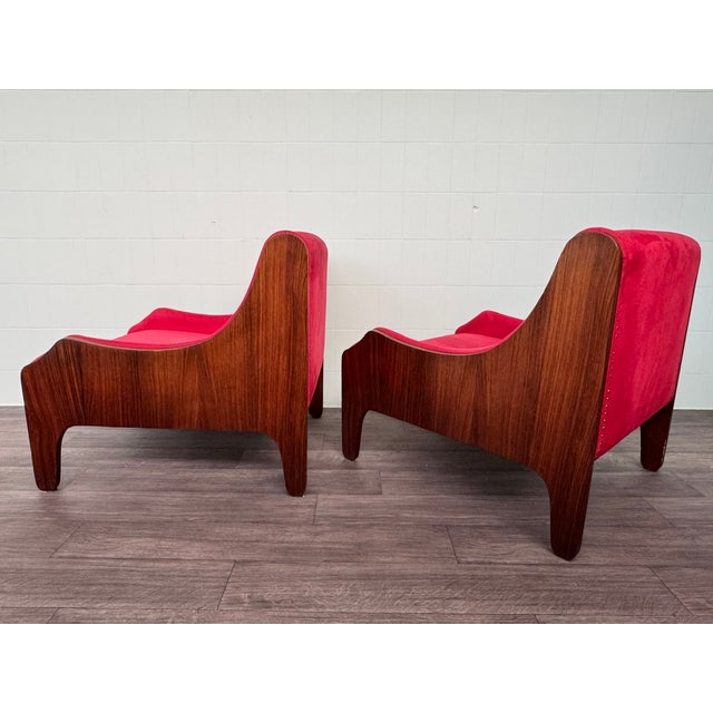 1960s Rosewood Armchairs in the style of Zanuso for Arflex, 1960s, Set of 2 For Sale - Image 5 of 18