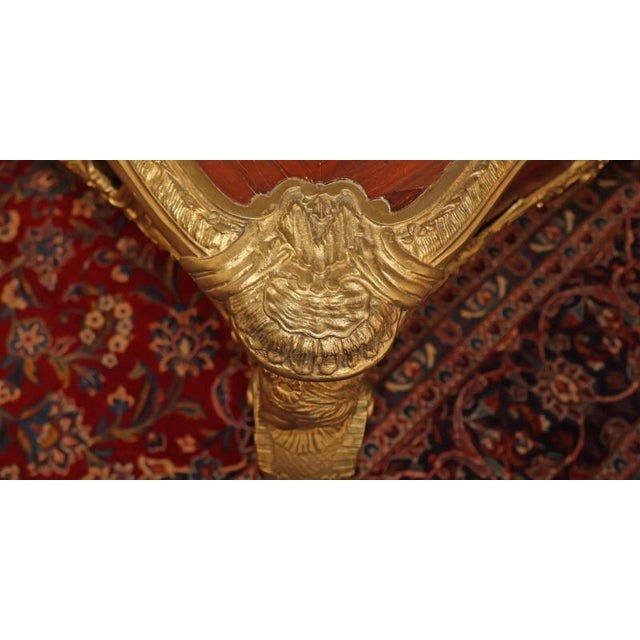 ​Mid 20th Century Bronze Mounted Louis XV French Style Kingwood Writing Desk Bureau Plat For Sale - Image 9 of 15