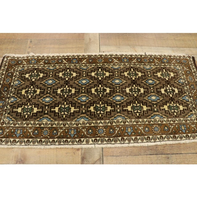 Textile Vintage Persian Mashhad Rug, 01'10 X 03'11 For Sale - Image 7 of 9
