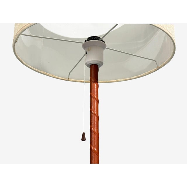 1960s Falkenbergs Belysning, Floor Lamp, Leather, Glass, Sweden, 1960s For Sale - Image 5 of 10