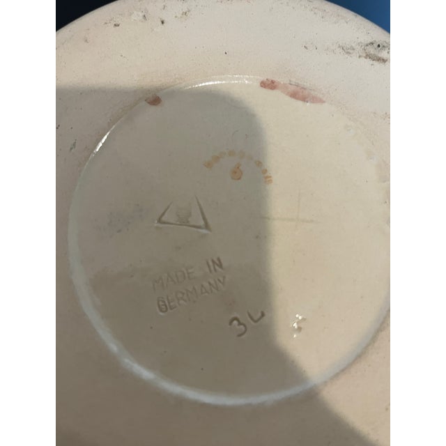 Cream Vintage Gerz German Beer Stein 3l - Large 17" Relief Scene W/ Pewter Lid For Sale - Image 8 of 13