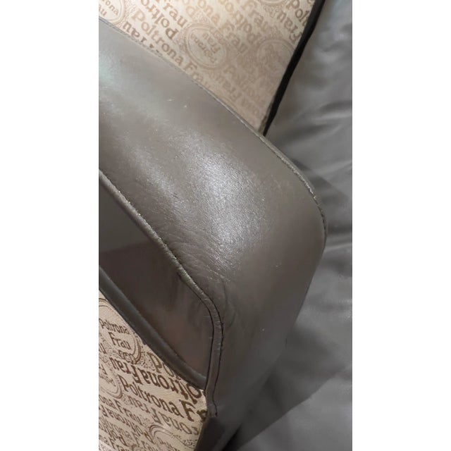 Vintage Poltrana Frau Brown Leather Lounge Chair For Sale - Image 12 of 13