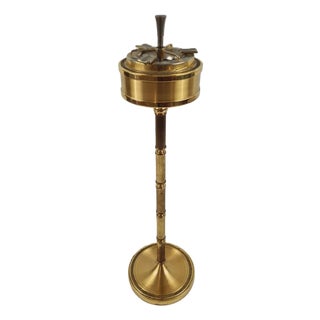 Hollywood Regency Standing Ashtray in Gold Brass, 1950s For Sale