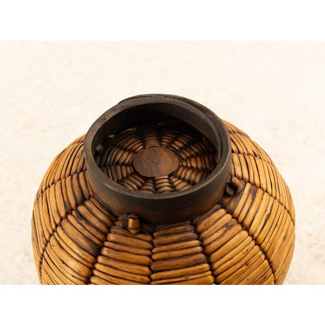 Wood Spanish Wicker Jug, 1960s For Sale - Image 7 of 8