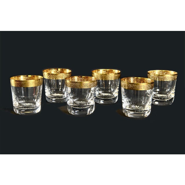 1950s French Gilt Rim Glasses from Saint Louis, 1950s, Set of 6 For Sale - Image 5 of 5
