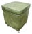 1950s Mid Century Modern Green Vinyl Storage Ottoman Hassock With Casters For Sale