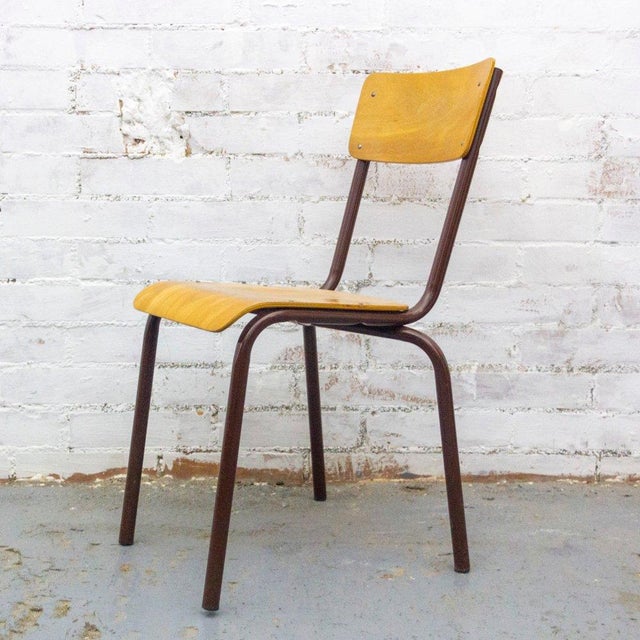 Industrial Vintage French School Chair, 1970s For Sale - Image 3 of 10