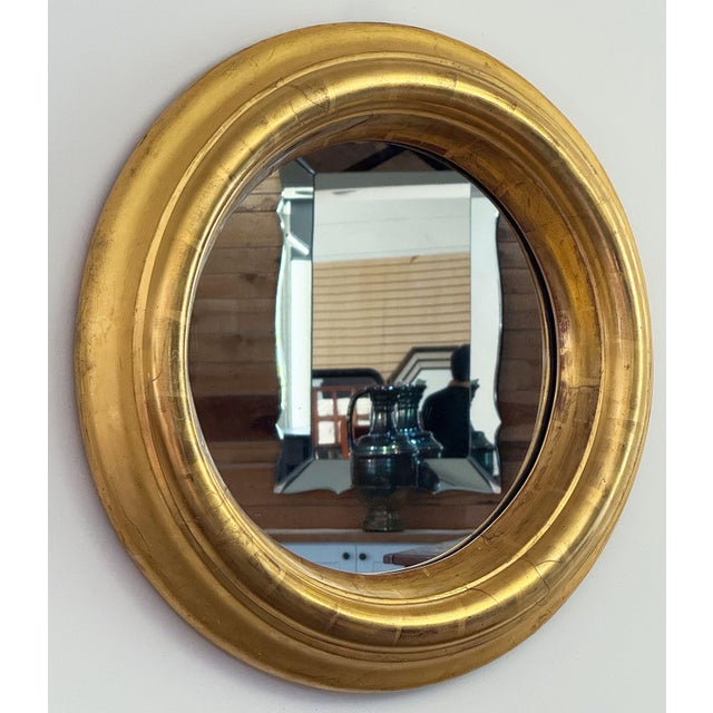 Regency Era Large Round Mirror With Deep Gilt Frame From England (Dia 26 1/2 In) For Sale - Image 4 of 10