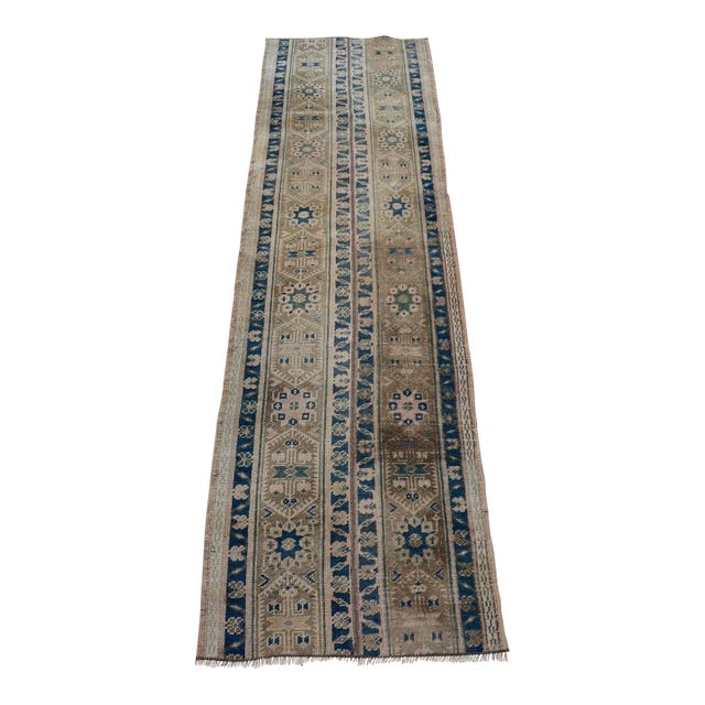 Handmade Vintage Hallway Runner Rug For Sale