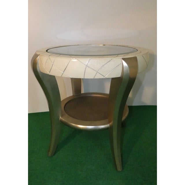1980s Beech and Silver Leaf Coffee Table, Italy, 1980s For Sale - Image 5 of 11