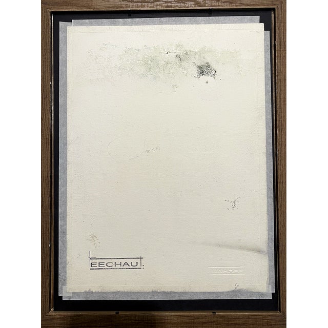 Eugène Eechaut, Abstract Composition, 1973, Ink on Paper, Framed For Sale - Image 6 of 12