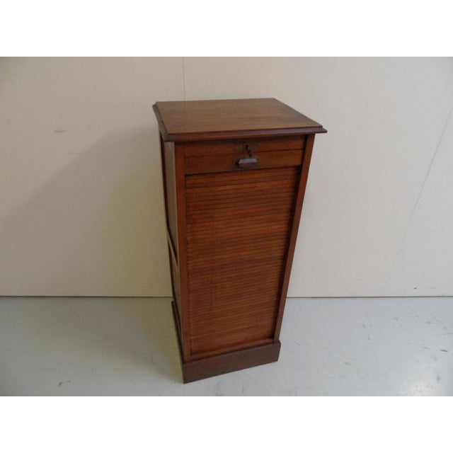 Antique Filing Cabinet with Roller Shutter, 1890s For Sale - Image 6 of 10