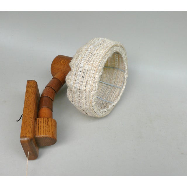 Wood Wall Lights with Fabric Shades from Fischer Leuchten, 1960s, Set of 2 For Sale - Image 12 of 18