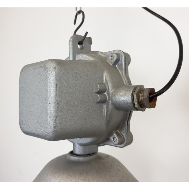 Large Industrial Cast Aluminium Cage Pendant Light, 1970s For Sale - Image 12 of 17