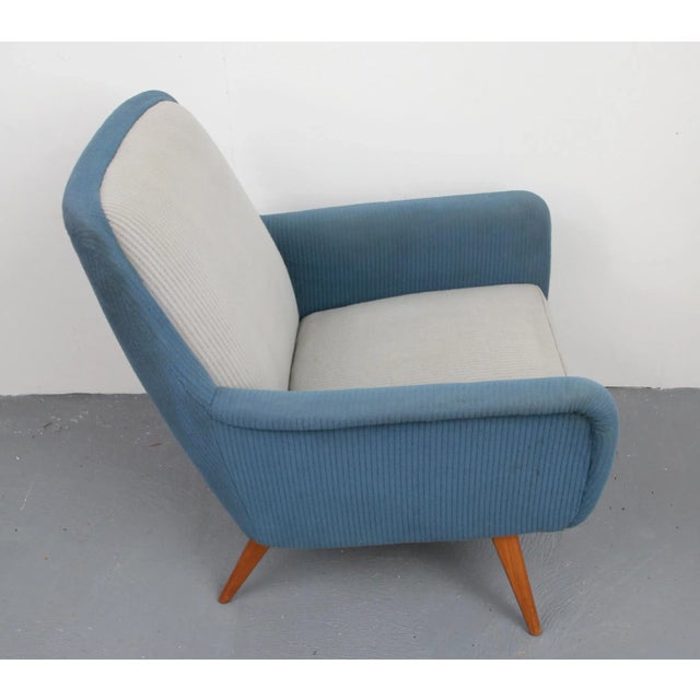 1950s Armchair in Pigeon Blue-Light Gray, 1950s For Sale - Image 5 of 13