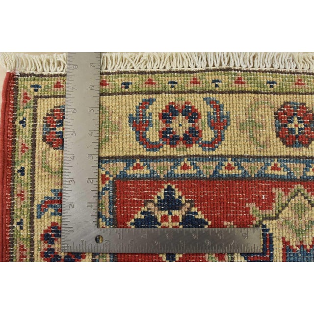 Kazak Rug 2’1” X 2’11” Red Wool Tribal Hand-Knotted Oriental Carpet For Sale - Image 9 of 9